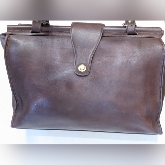 Vintage Coach Brown Leather Tote Bag - Picture 7 of 16